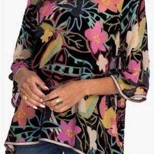 Johnny Was Multicolor Floral Blouse